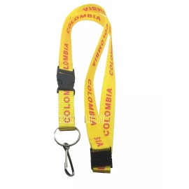 Unbranded Colombia Clip On Keychain Lanyard ( Yellow Color)