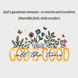 GiftYou Faith-Inspired Canvas Tote Bag with Zipper Pocket - Bible Verse Reusable Grocery Bags for Christian (God is Good)