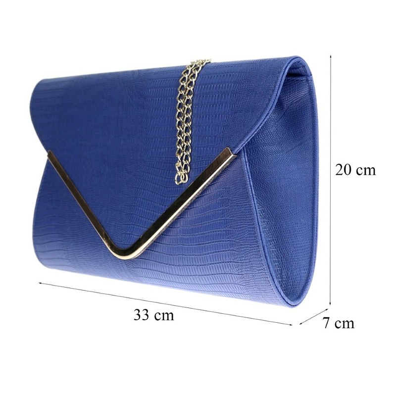 Girly Handbags Oversized Crocodile Style Clutch Bag, Naked