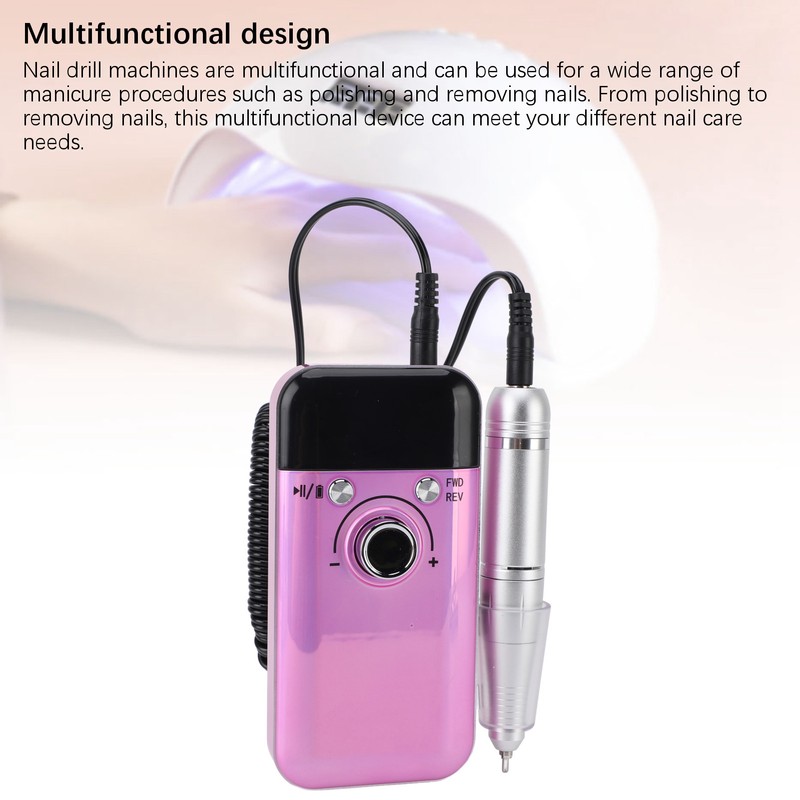 Electric Nail Drill Machine 0‑45000rpm Nail Polisher Rechargeable Nail Remover