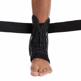 Ankle Brace - Premium, Low Profile Ankle Stabilizer and Ankle Compression Brace - Breathable Ankle Brace for Sports, Ankle Sprains, Injury Recovery Support, & More (Black, L)