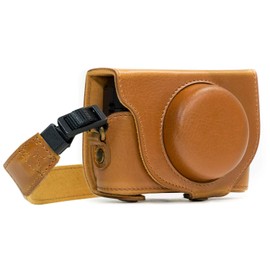 MegaGear Ever Ready Protective Leather Camera Case, Bag for Sony Cyber-Shot DSC-RX100 IV Digital Camera (Light Brown) (MG590)