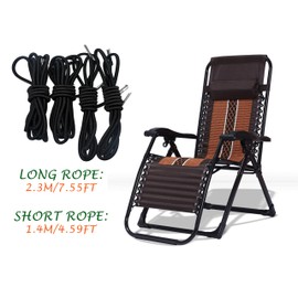 Universal Rubber Cord for Deck Chair Pack of 4 – Replacement Parts for Garden Loungers Relax Deck Chair / Zero Gravity Style Chair, Replacement Cable (2 x 2.3 m + 2 x 1.4 m)