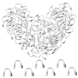 Gadpiparty 200pcs Wire Guardian: Metal Wire Guard Cable Protector U Shape Thread Protector for DIY Earring Bracelet Necklace Pendant Jewelry Making