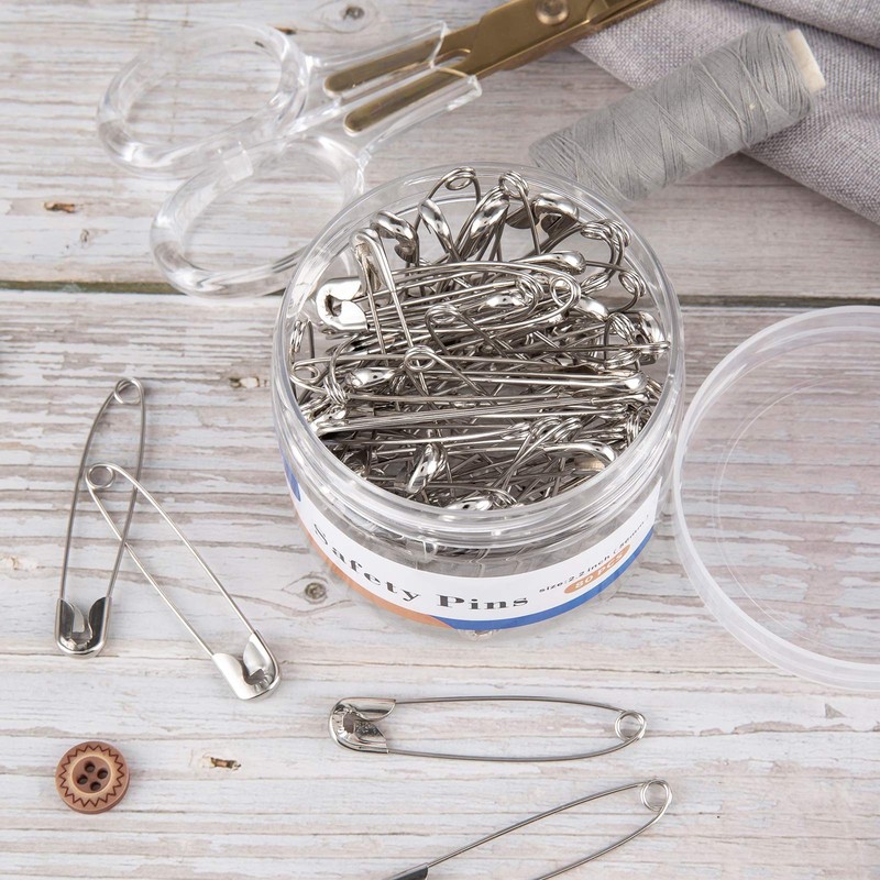 A+DAY Large Safety Pins 2.2 Inch (56mm), Size 4, 80-Count,
