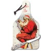 CounterArt Santa is Coming 14-1/4-Inch Glass Cheese Cutting Board with