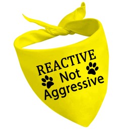 1 Piece Reactive Not Aggressive Dog Bandana Do Not Pet Over The Collar Reactive Dog Bandana (Reactive Not Aggressive D CA)