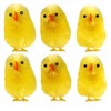 6 x Large 6cm Easter Chicks Yellow Chenille Decorations For