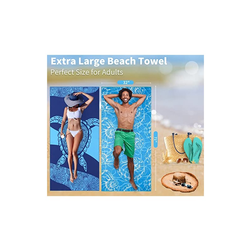 Gomust 6 Pack Lightweight Oversized Microfiber Beach Towels
