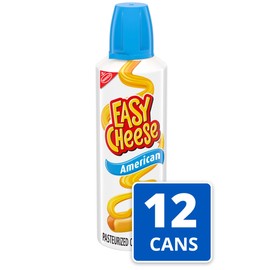 Easy Cheese American Cheese Snack, 12 - 8 oz Cans