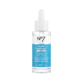 No7 HydraLuminous+ 2% Hyaluronic Acid Serum - Hydrating Facial Serum with 5% Vitamin B3 Niacinamide to Support Skin Barrier Repair - For Visibly Radiant & Healthier-Looking Skin (1 Fl Oz)