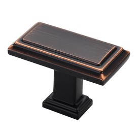 Alzassbg 10 Pack Oil Rubbed Bronze Cabinet Knobs, 1.3 Inch(32mm) Kitchen Cabinet Hardware Rectangle Knobs for Cupboard and Drawer AL6072ORB
