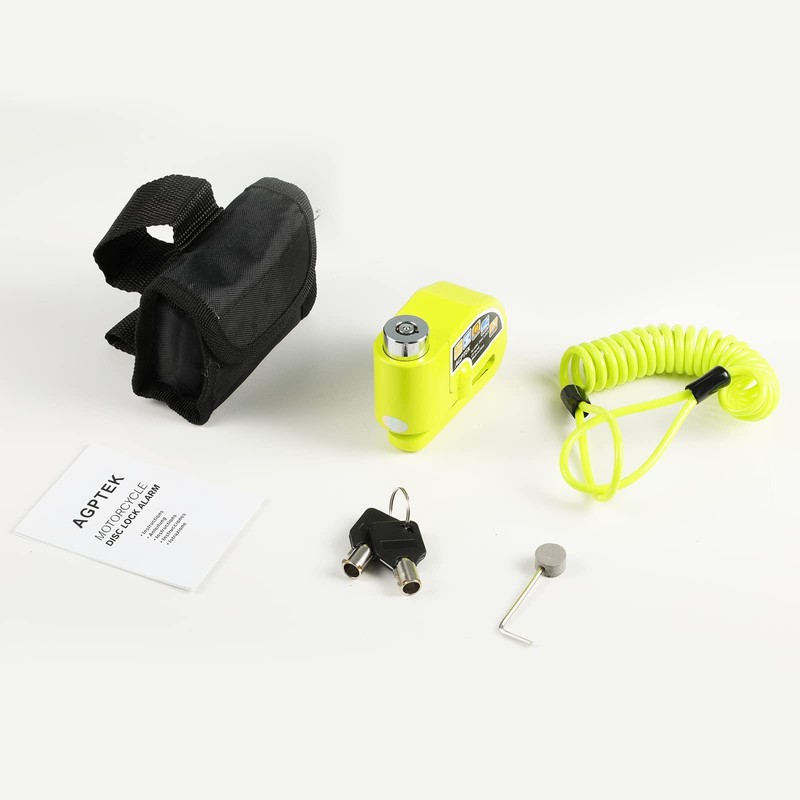 AGPTEK 110db Motorcycle Brake Lock with 5FT Reminder Cable, Anti-Theft