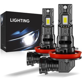 Aunvista 2Pack H11 H8 H9 LED Light Bulb,30000LM White Bright 6000K, 1:1 Size Replacement Fog Light Bulb With Cooling Fan Plug-and-Play IP67