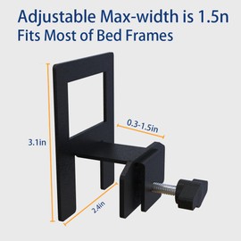 CookX Non Slip Mattress Gaskets for Metal Bed Frames 6 PCS Mattress Holder in Place Gripper,Adjustable Anti-Slip Baffle,Black