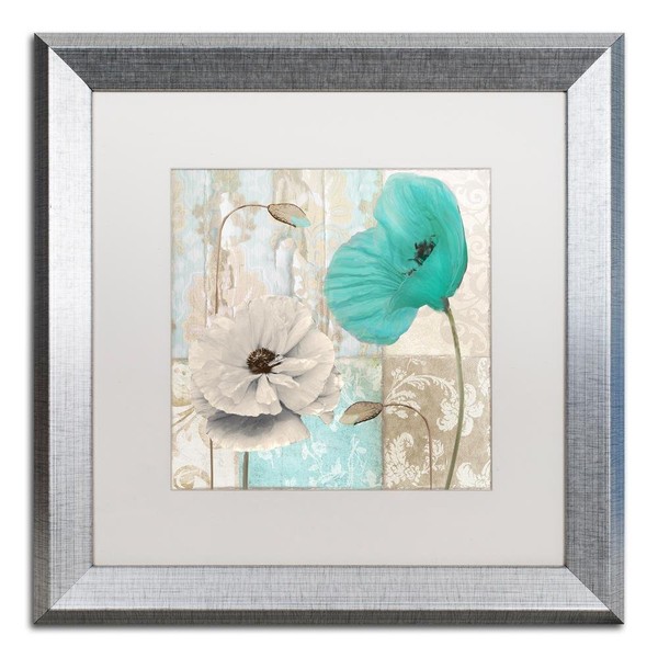 Beach Poppies III by Color Bakery, White Matte, Silver Frame 16x16-Inch