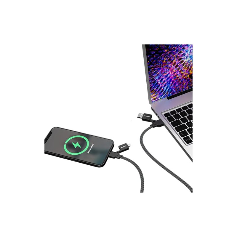 Raycon Magic Flex Cable, Universal Cable Charger 6-in-1 (6 inches),