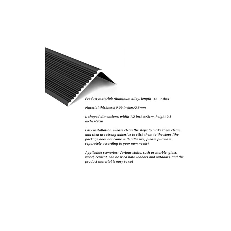 10-Pack 48 Inch Aluminum L-Shaped Non-Slip Stair Edge Protector,Nosing Matte