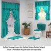 Stoneberry Home Ruffled Shower Curtain Set, Elegant 4-Piece Bathroom Ensemble