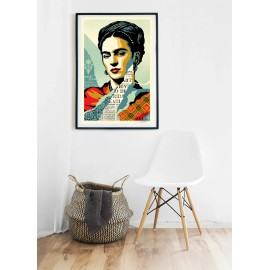Shepard Fairey " The Woman Who Defeated Pain " Frida Khalo Signed Offset Print