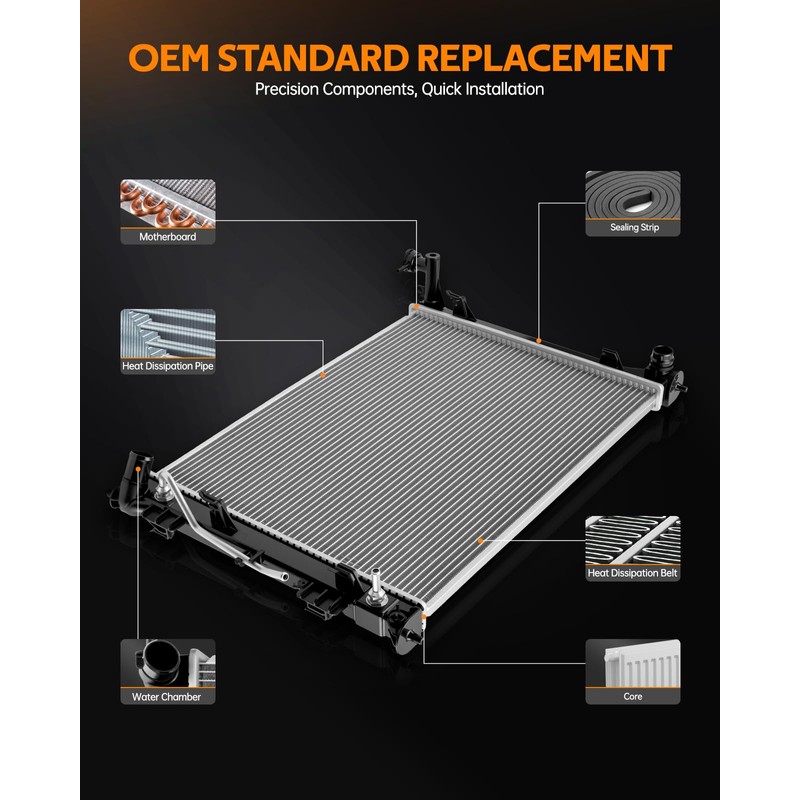 Torchtree CU13315 Radiator Replacement,Compatible with 2010-2017 XC60,2011-2018 S60,2012-2017 Range-Rover Evoque,2008-2016