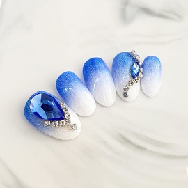 Mermaid Stone Handmade Nail Tip - Oval / 머메이드 스톤 수제네일팁 - 오벌