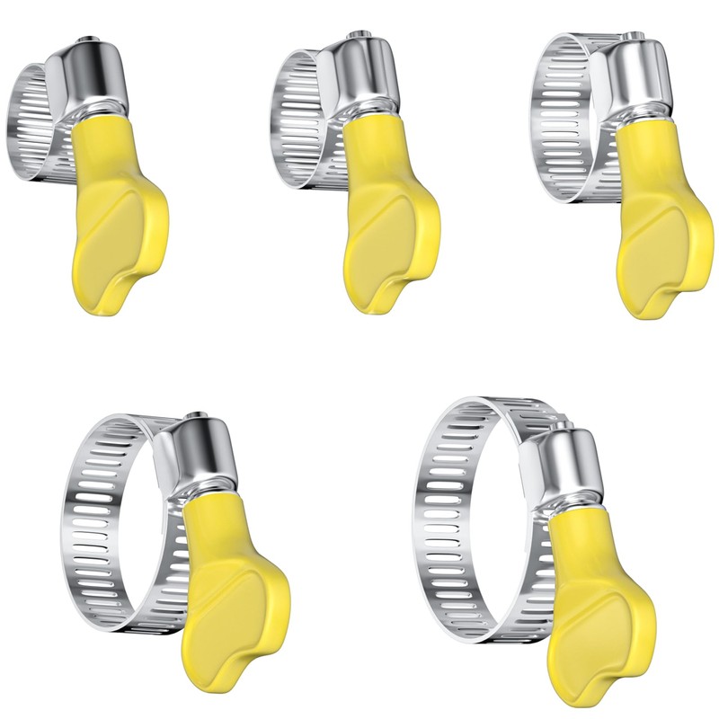 25 PCS Adjustable Handle Hose Clamps,Stainless Steel Pipe Clamps