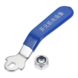 sourcing map Lever Handle Iron Chrome Plated Replacement 180 Degree with Plastic Grip Blue for DN20 Ball Valve