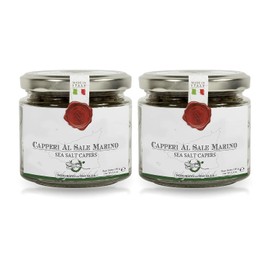 Frantoi Cutrera Gourmet Italian Capers in Sea Salt - Mediterranean Capers Non Pareil For Cooking and Garnishing, Imported From Italy 5.3 oz (150 g) - Pack of 2