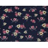 SLP Fabrics Bullet Knit Printed Fabric-Navy Blue Vanilla Roses-BPR274-S