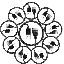 NSGWKZD USB Extension Cord 3.3FT 10-Pack Bulk, Male to Female, USB-A 2.0 Extender Cable Wholesale Lot