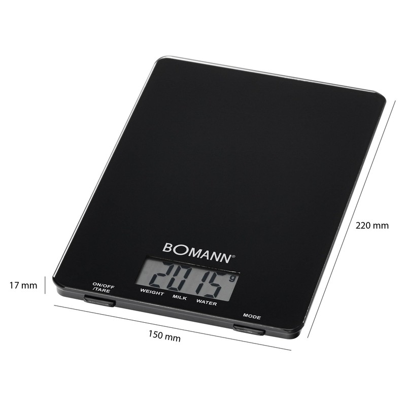 Bomann KW 1515 CB - kitchen scales (LCD, Black, CR