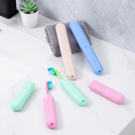 Muslih 4 Pack Toothbrush Travel Case, Travel Toothbrush Holder with Ventilation Holes, for Travel, Home, Business, School, Camping