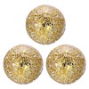 Sourcing Map 3Pcs Decorative Glass Balls, 8cm Gold Tone Mosaic