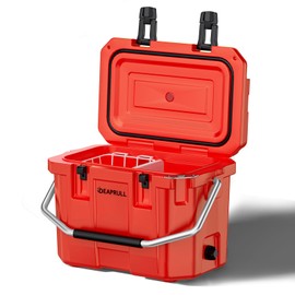 30 Quart Hard Cooler, Insulated Ice Chest Box Holds Ice for More Days, Portable Cooler with Handle, Cup Holders, Double Latches for Camping, Drink, Beverage, Beach, Picnic, Fishing, Boat, Barbecue