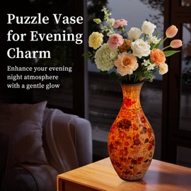 Qsbon 3D Puzzle Vase for Adults, Unique Puzzles for Women, 160 Piece Relax Puzzles, 3D Art Puzzle Vase Crafts for Adults, Ideal Gifts for Housewarming, Wedding, Birthday, Christmas and Thanksgiving