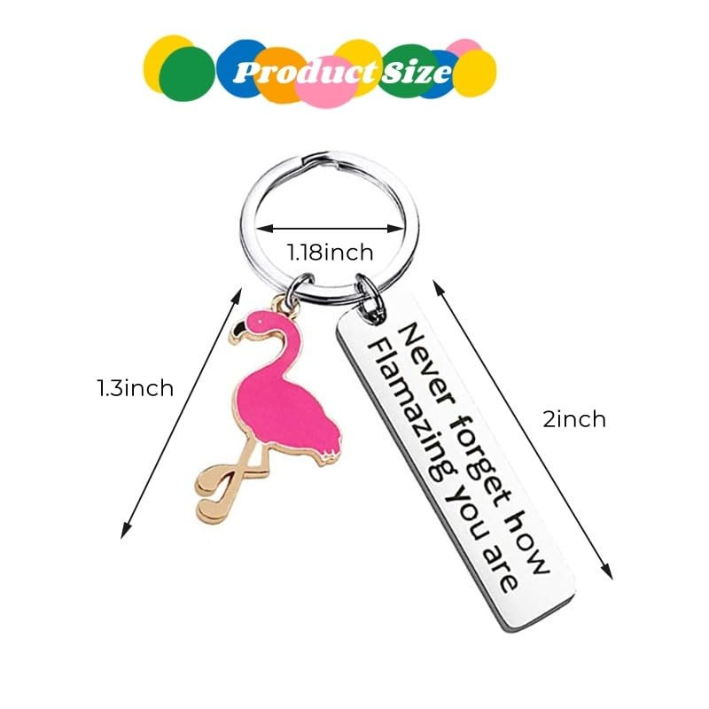 Flamingo Keyring, Inspirational Keyring You Are Amazing Keychain Gifts for