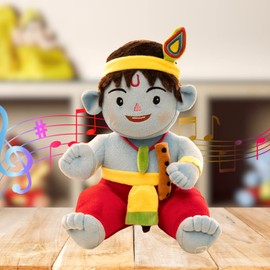 Panda's Box Mantra Chanting Musical Baby Krishna Plush Toy | Best Gift for Kids