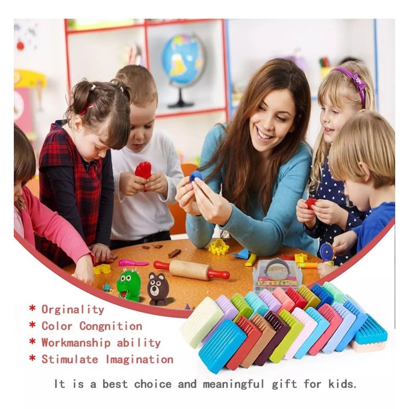 Kit De Arcilla Para Modelar Secado Al Aire, 24 Colores
