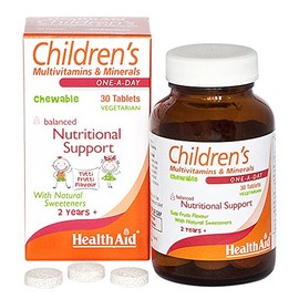 HealthAid Children's MultiVitamin + Minerals - 30 Vegetarian Tablets 30 Count (Pack of 1)