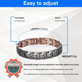 EnerMagiX Copper Anklet & Copper Bracelets for Women for Arthritis and Joint, Lymphvity Detox Ankle Therapy Bracelets, Adjustable Health Jewelry (Bracelets C)