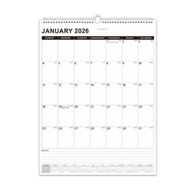 DeBiao 2026-2027 18 Months Large Wall Calendar (17x22 Inches) - Giant Monthly Wall Planner from Jan 2026 to Jun 2027 with Holiday Marks & Countdown, Minimalist Black Design for Office, Home, or Classroom