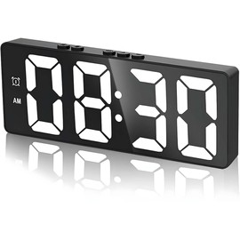 YCQYNHQ Reloj Despertador Digital con Luminosidad Regulable, Reloj Despertador con Control de Sonido y Modo Snooze, Indicación de Fecha y Temperatura, Apto para Dormitorio, Oficina, Regalos Navideños