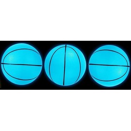 Toys+ 3 Pack! Inflatable Glow in The Dark Mini Basketballs Includes Pump and Needle Magic Shot Pro Mini Hoop Basketballs (Blue, 3Pack)