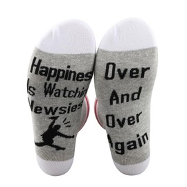 PXTIDY Newsies Musical Socks Broadway Musical Gifts Happiness Is Watching Newsies Theatre Novelty Socks Theater Gift
