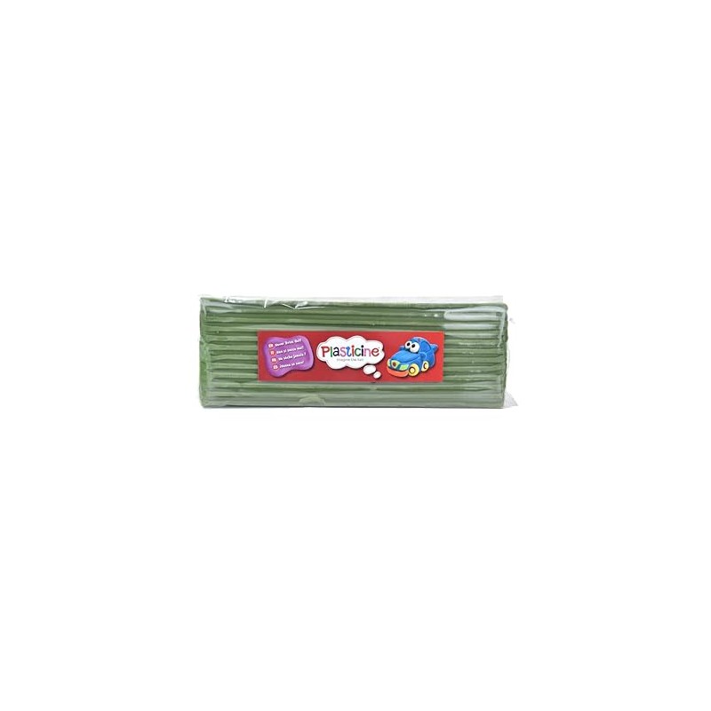 Plasticine One Colour Slab 400g - Army Green #67, Modelling
