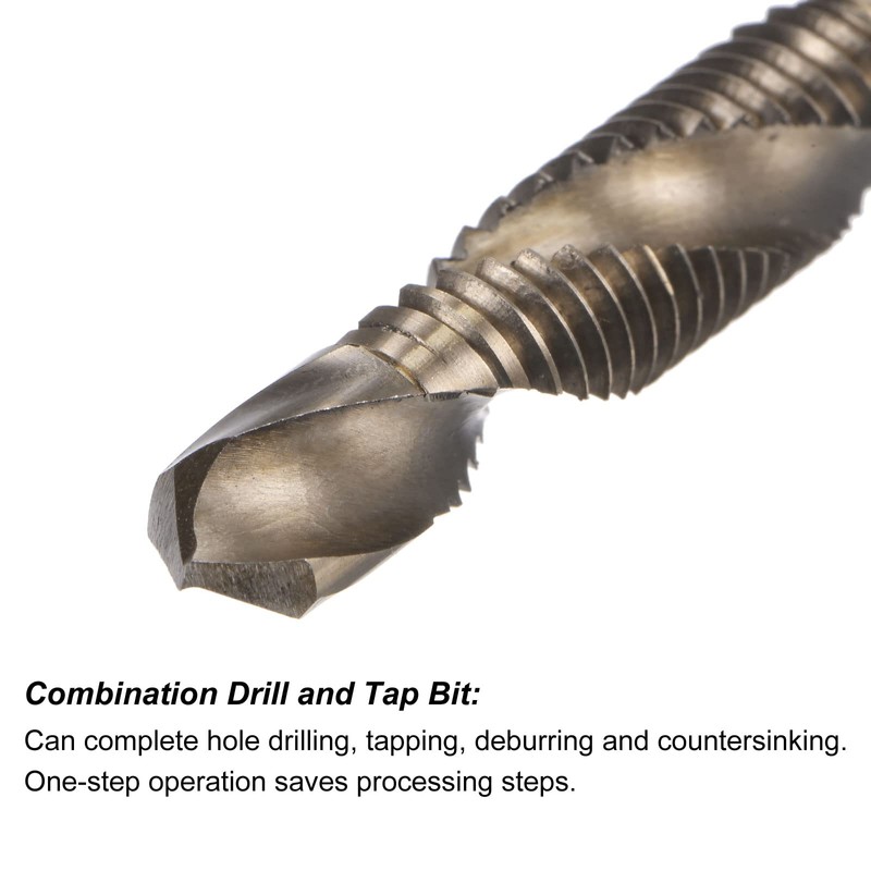 sourcing map Combination Drill and Tap Replacement Hex Shank High