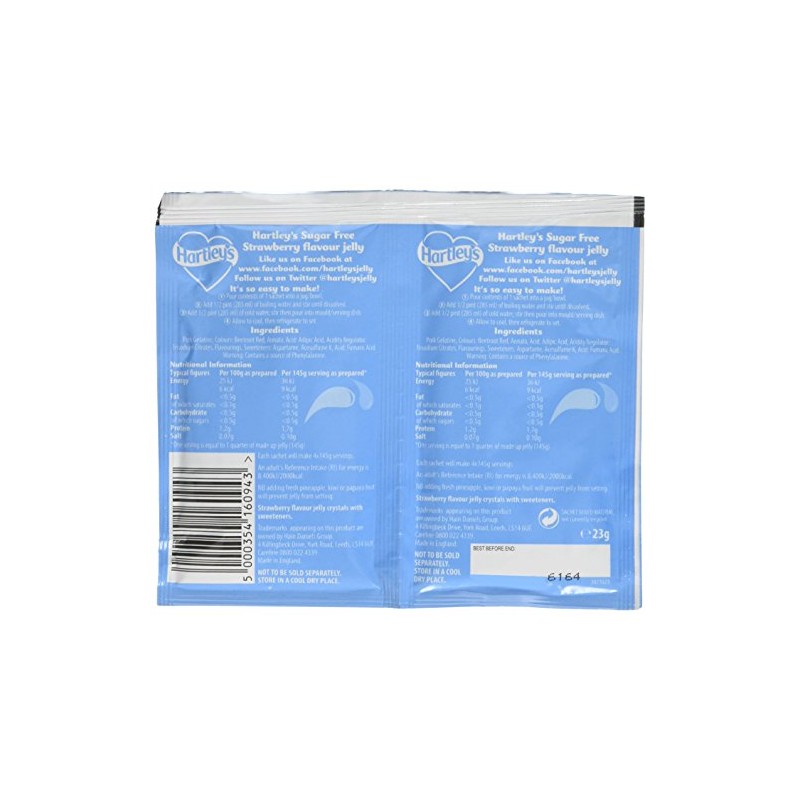 Hartleys Sugar Free Jelly Strawberry 12 x 23gm