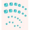Morily Solid Blue Press on Toenails for Women, 24 Pcs