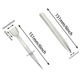 DIY Jewelry Making Tools E-outstanding 2PCS Beading Tweezers Tool with Scoop and 2PCS Long Tube Scoop Pick Up Tools for Seed Beads Diamond Jewelry Making